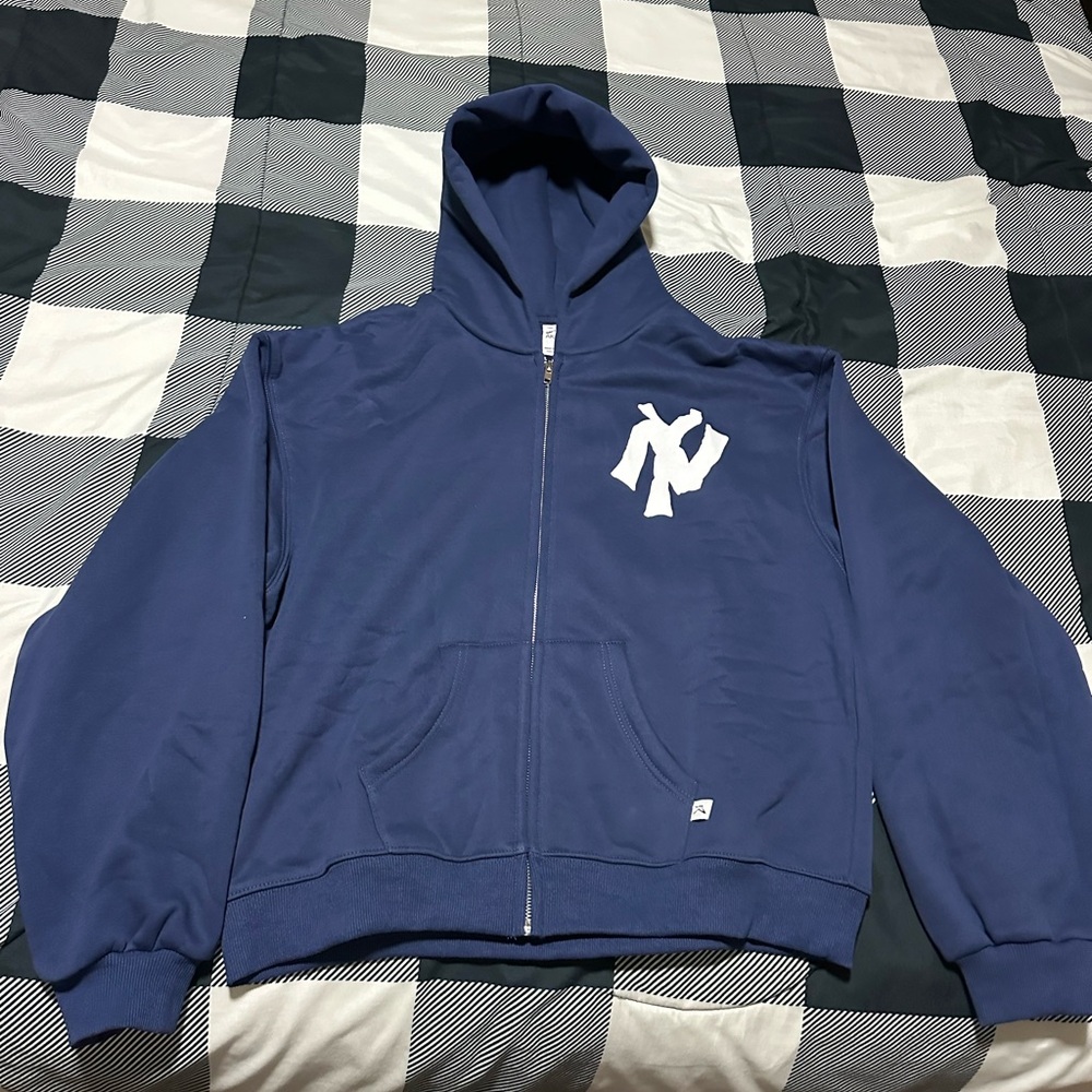 Men's Blue Zip-Up Sweater